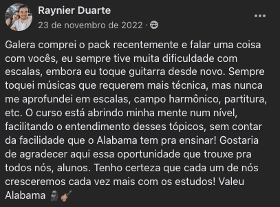 Print original do depoimento de aluno 6