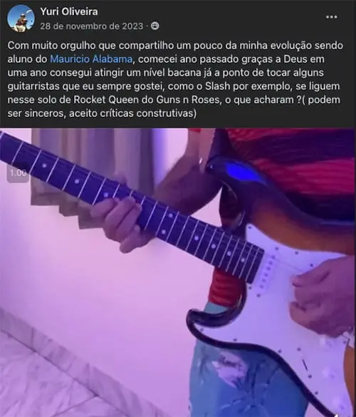 Print original do depoimento de aluno 11