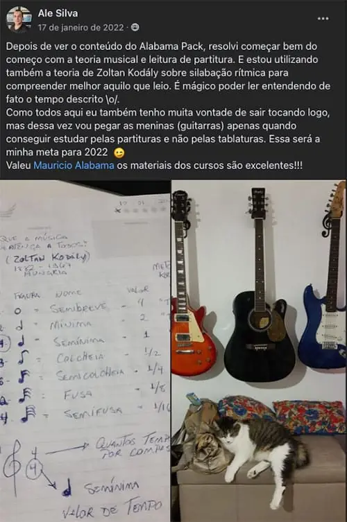 Print original do depoimento de aluno 17